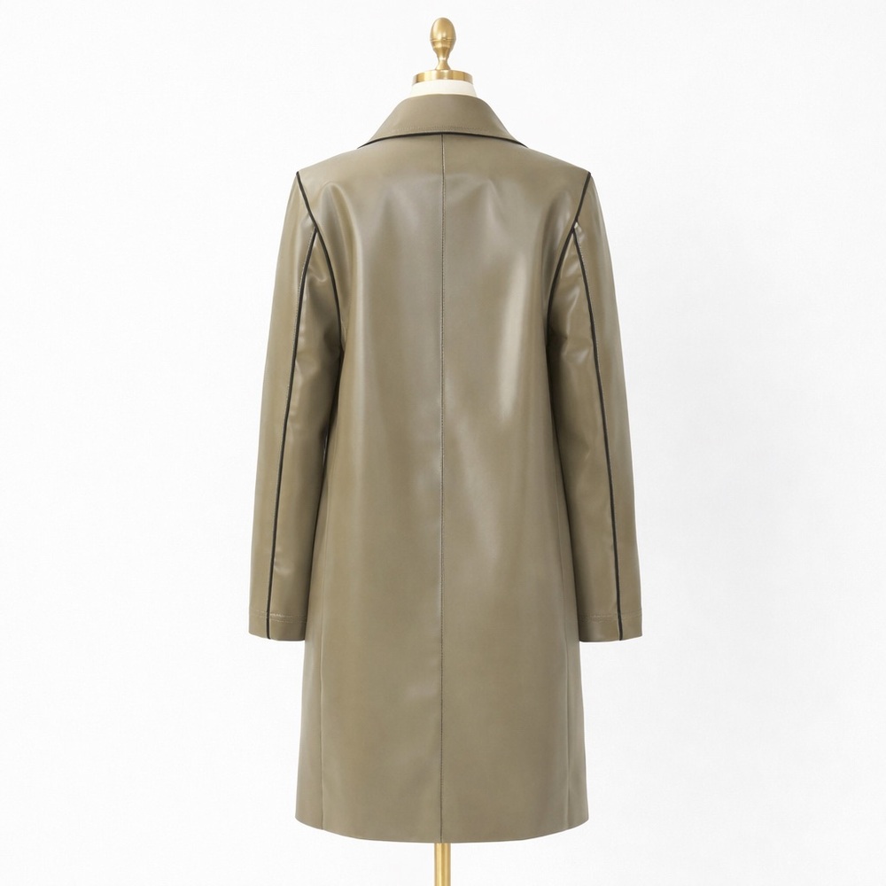 NWT Tory Burch Tan Rubberized Single-Breasted Coat - Picture 5 of 5